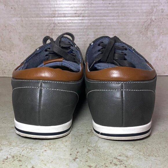 Bruno Marc Mens Gray & Blue Casual Leather Canvas Oxford Shoes Size 12 - Picture 4 of 10